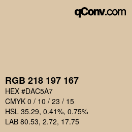 Farbcode: RGB 218 197 167 | qconv.com