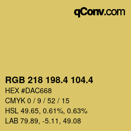 カラーコード: RGB 218 198.4 104.4 | qconv.com