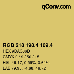 カラーコード: RGB 218 198.4 109.4 | qconv.com