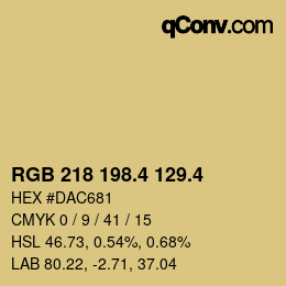 カラーコード: RGB 218 198.4 129.4 | qconv.com