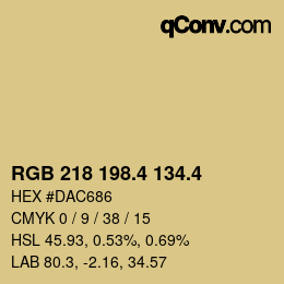 カラーコード: RGB 218 198.4 134.4 | qconv.com