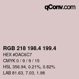 カラーコード: RGB 218 198.4 199.4 | qconv.com