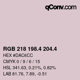 カラーコード: RGB 218 198.4 204.4 | qconv.com