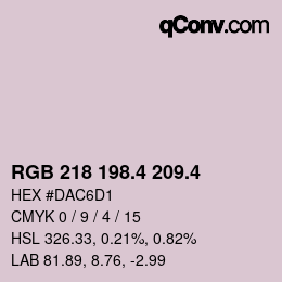 カラーコード: RGB 218 198.4 209.4 | qconv.com
