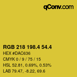 カラーコード: RGB 218 198.4 54.4 | qconv.com