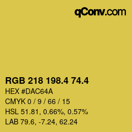 カラーコード: RGB 218 198.4 74.4 | qconv.com