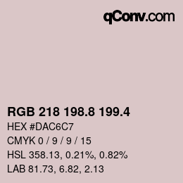 カラーコード: RGB 218 198.8 199.4 | qconv.com