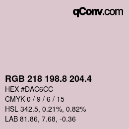 カラーコード: RGB 218 198.8 204.4 | qconv.com