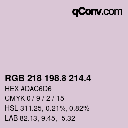 カラーコード: RGB 218 198.8 214.4 | qconv.com