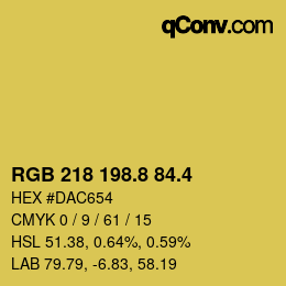 カラーコード: RGB 218 198.8 84.4 | qconv.com