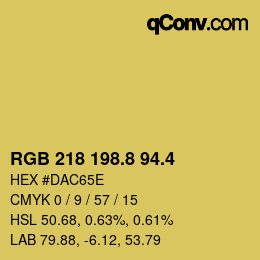 カラーコード: RGB 218 198.8 94.4 | qconv.com