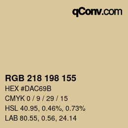 Farbcode: RGB 218 198 155 | qconv.com