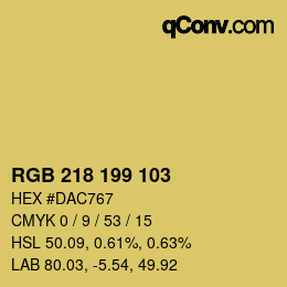 Color code: RGB 218 199 103 | qconv.com