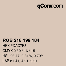 Color code: RGB 218 199 184 | qconv.com