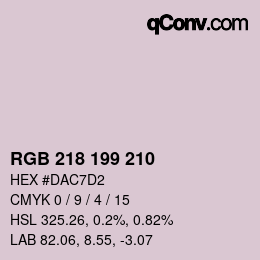 カラーコード: RGB 218 199 210 | qconv.com