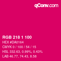 Color code: RGB 218 1 100 | qconv.com