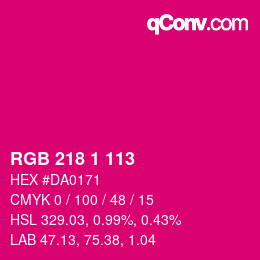 Color code: RGB 218 1 113 | qconv.com