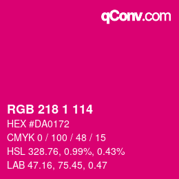 Color code: RGB 218 1 114 | qconv.com