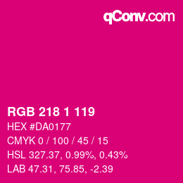 Color code: RGB 218 1 119 | qconv.com