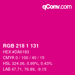 カラーコード: RGB 218 1 131 | qconv.com