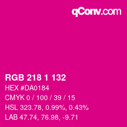 颜色代码: RGB 218 1 132 | qconv.com