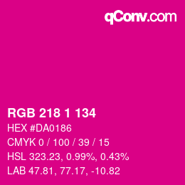 Color code: RGB 218 1 134 | qconv.com