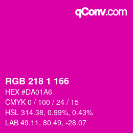 Color code: RGB 218 1 166 | qconv.com