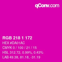 Color code: RGB 218 1 172 | qconv.com