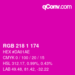 Color code: RGB 218 1 174 | qconv.com