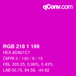 カラーコード: RGB 218 1 199 | qconv.com