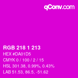 Color code: RGB 218 1 213 | qconv.com