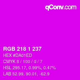 カラーコード: RGB 218 1 237 | qconv.com