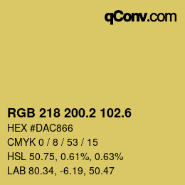 カラーコード: RGB 218 200.2 102.6 | qconv.com