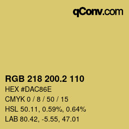 カラーコード: RGB 218 200.2 110 | qconv.com