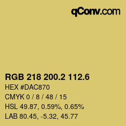 カラーコード: RGB 218 200.2 112.6 | qconv.com
