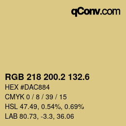 カラーコード: RGB 218 200.2 132.6 | qconv.com