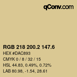 カラーコード: RGB 218 200.2 147.6 | qconv.com