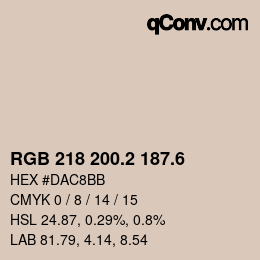 カラーコード: RGB 218 200.2 187.6 | qconv.com