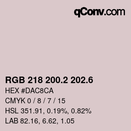 カラーコード: RGB 218 200.2 202.6 | qconv.com