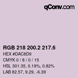 カラーコード: RGB 218 200.2 217.6 | qconv.com