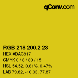 カラーコード: RGB 218 200.2 23 | qconv.com