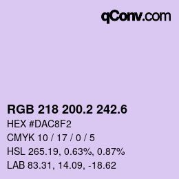 カラーコード: RGB 218 200.2 242.6 | qconv.com