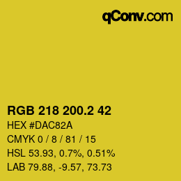 カラーコード: RGB 218 200.2 42 | qconv.com