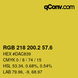 カラーコード: RGB 218 200.2 57.6 | qconv.com