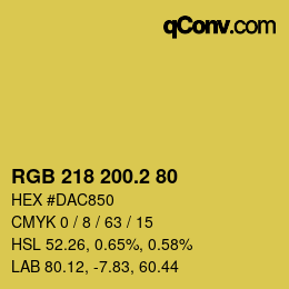 カラーコード: RGB 218 200.2 80 | qconv.com