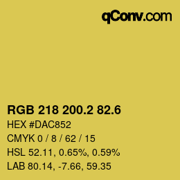 カラーコード: RGB 218 200.2 82.6 | qconv.com