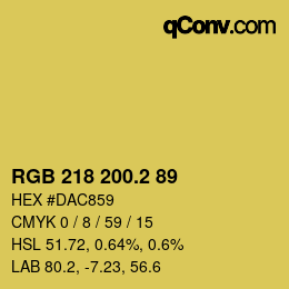 カラーコード: RGB 218 200.2 89 | qconv.com