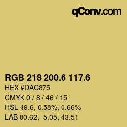 カラーコード: RGB 218 200.6 117.6 | qconv.com