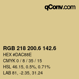 カラーコード: RGB 218 200.6 142.6 | qconv.com
