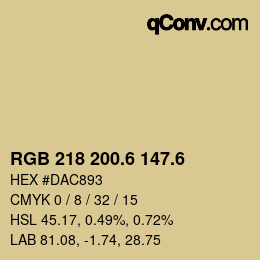 カラーコード: RGB 218 200.6 147.6 | qconv.com